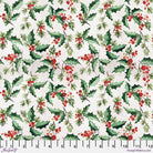 Wonderland Jolly Holly White - FNTH003.WHITE - FreeSpirit Fabrics - Nebraska Quilt Company - Wonderland Jolly Holly White - FNTH003.WHITE - FreeSpirit Fabrics