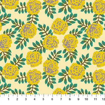 Yesterday Carnation Golden Yellow - AMT155 - 52V - Northcott Fabrics - Nebraska Quilt Company - F251508