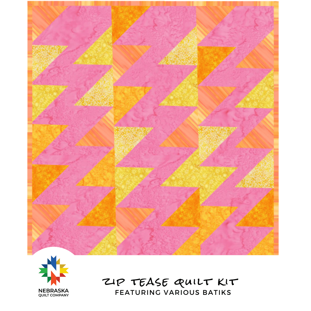Zip Tease Quilt Kit featuring Various Batiks - Nebraska Quilt Company - Zip Tease Quilt Kit featuring Various Batiks