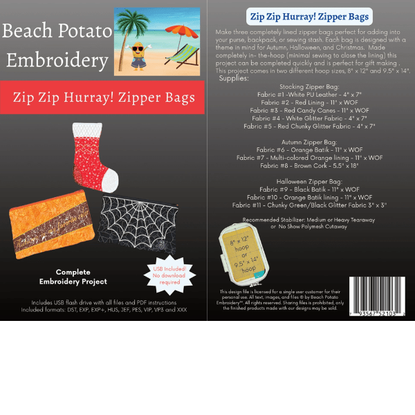 Zip Zip Hurray! Zipper Bags Pattern - Nebraska Quilt Company - Zip Zip Hurray! Zipper Bags Pattern