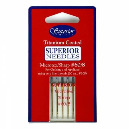 132608 Superior Microtex Sharp Titainium Needles 5ct - Nebraska Quilt Company - N15587