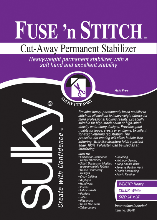Cut Away Fuse N Stitch Stabilizer 24"x1yd 663-01