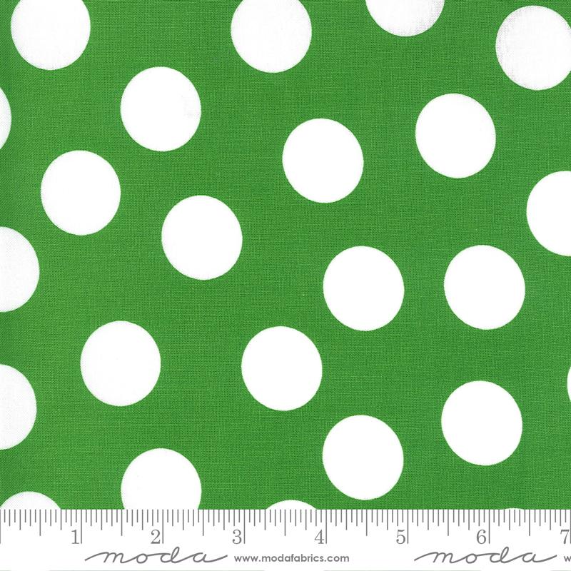 Merry & Bright Large Dots Green/White