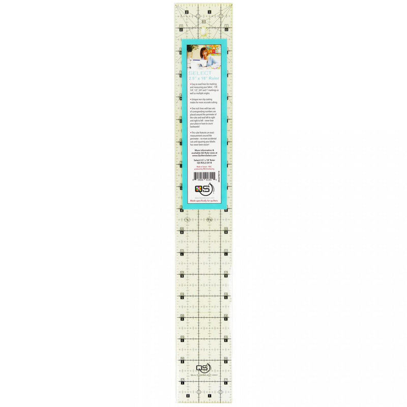 Quilters Select Non-Slip Ruler 2.5in x 18in