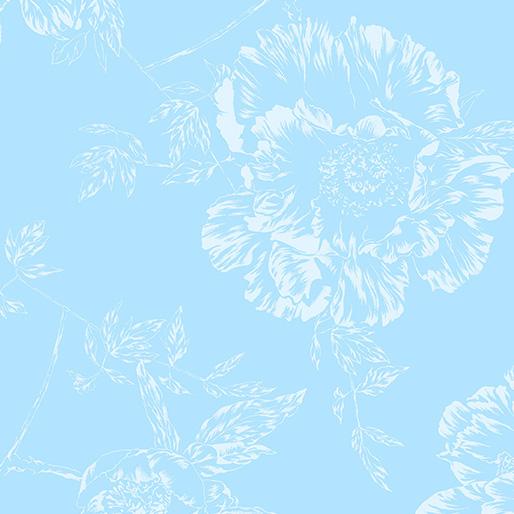 108" Wideback Shadow Flower Sky Blue
