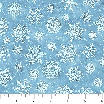Silent Night Snowflakes Blue