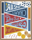 All Star Cut And Sew Panel Multi 36" x 44" - Nebraska Quilt Company - PAN04854
