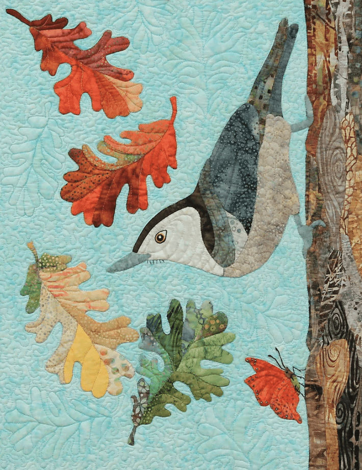 Autumn Nuthatch November Machine Embroidery USB - Nebraska Quilt Company - PUB19391