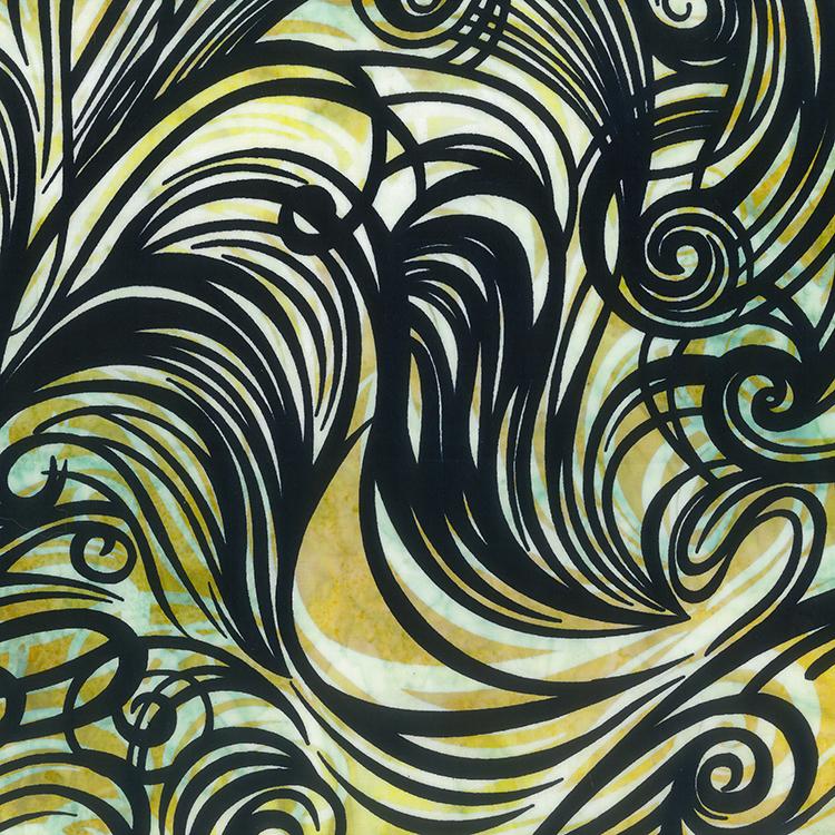 Banyan Swirls BleachedOverprint Sunshine - 80756 - 51 - Banyan Batiks - Nebraska Quilt Company - F03172