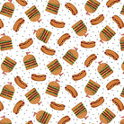 Chillin & Grillin Hot Dogs & Burgers White - 14360 - 09 - Benartex - Nebraska Quilt Company - F07753