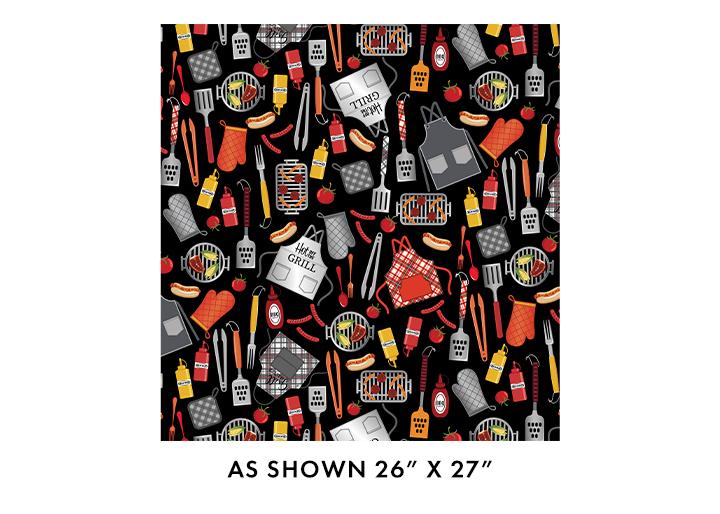 Chillin & Grillin Licensed To Grill Black - 14355 - 12 - Benartex - Nebraska Quilt Company - F07744
