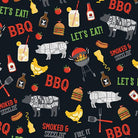 Chillin & Grillin Smoked & Sizzlin Black - 14356 - 12 - Benartex - Nebraska Quilt Company - F07746