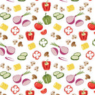Chillin & Grillin Veggie Medley White - 14357 - 09 - Benartex - Nebraska Quilt Company - F07747
