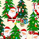 Christmas Favorites Santas and Christmas Trees Vanilla - 30329 - E - QT Fabrics - Nebraska Quilt Company - F09035