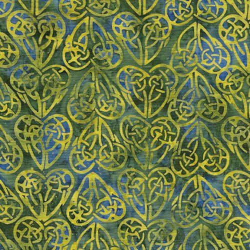 Citron Breeze Celtic Hearts Multi Blue Green Marbles - 112301840 - Island Batik - Nebraska Quilt Company - F06453