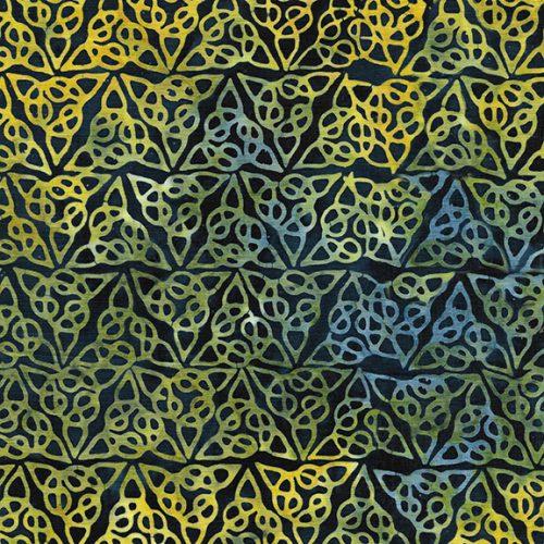 Citron Breeze Celtic Triangle Blue Midnight Blue - 112303595 - Island Batik - Nebraska Quilt Company - F06455