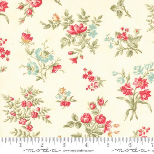 Collections for a Cause: Etchings Parchment Small Florals - 44331 11 - Moda Fabrics - Nebraska Quilt Company - F04735