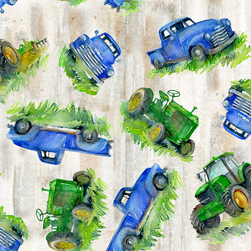 Country Living Trucks and Tractors - 3COUNTRYLIVI - 21678 - TAN - Studio E Fabrics - Nebraska Quilt Company - Country Living Trucks and Tractors - 3COUNTRYLIVI - 21678 - TAN - Studio E Fabrics
