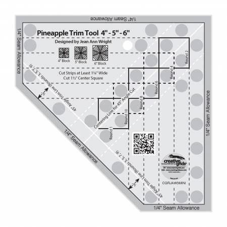 Creative Grids Ruler Pineapple Trim Tool - Nebraska Quilt Company - Creative Grids Ruler Pineapple Trim Tool
