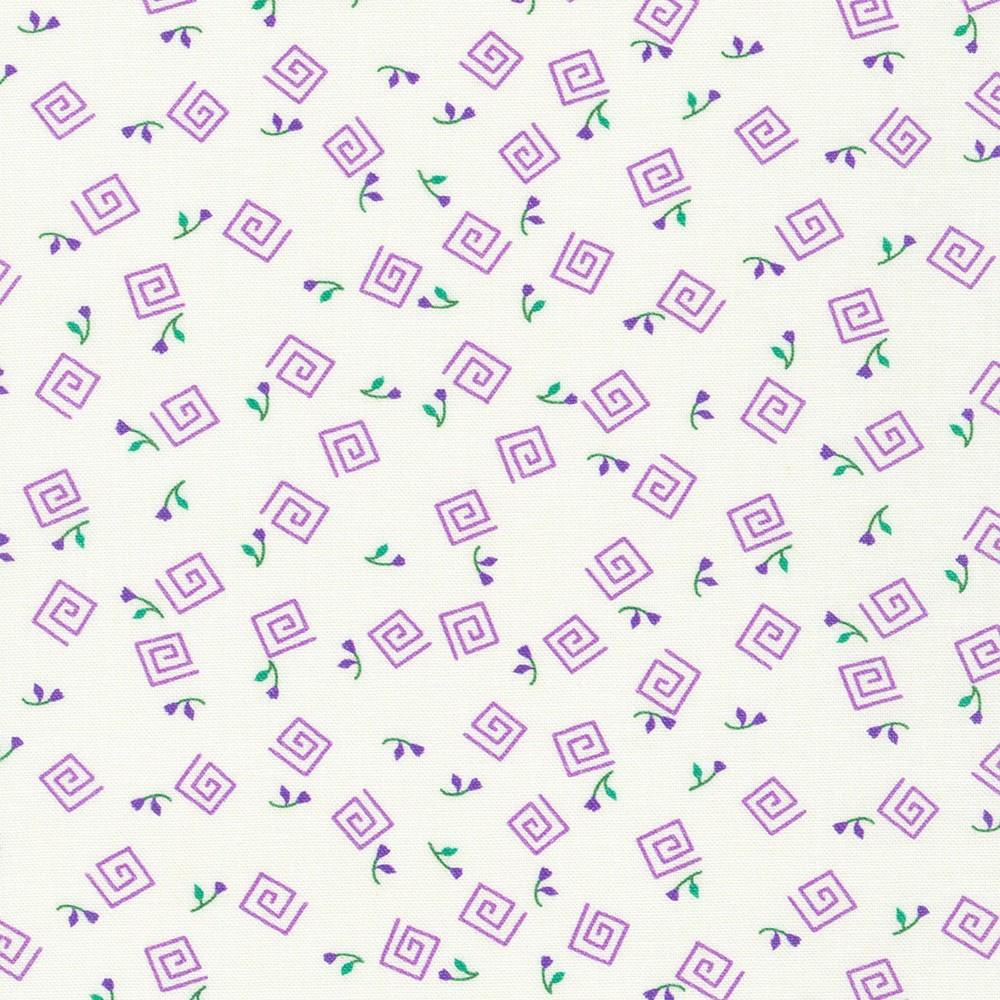 Flowerhouse: At the Cottage Swirls Purple - FLHD - 22080 - 6 - Robert Kaufman - Nebraska Quilt Company - F06361