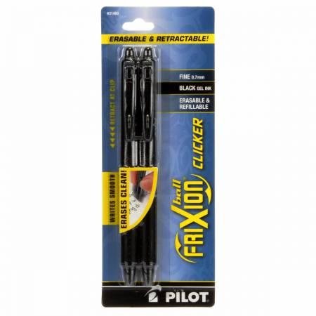 Frixion Clicker Pen Black Fine Point 0.7mm 2pk - Nebraska Quilt Company - N15609
