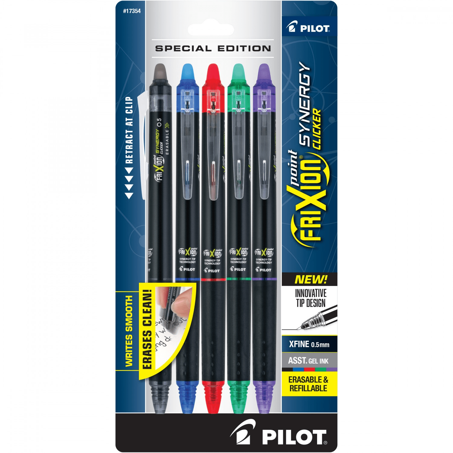 Frixion Point Synergy Clicker Extra Fine 5pk Assortment - Nebraska Quilt Company - N09513