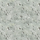 Great Journey Houses Sage - 90786 - 70 - FIGO Fabrics - Nebraska Quilt Company - F08752
