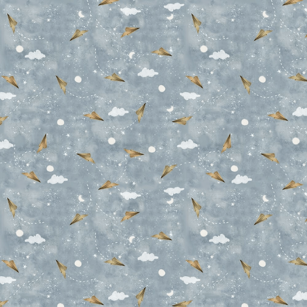 Great Journey Paper Planes - Blue - 90788 - 41 - FIGO Fabrics - Nebraska Quilt Company - F08755