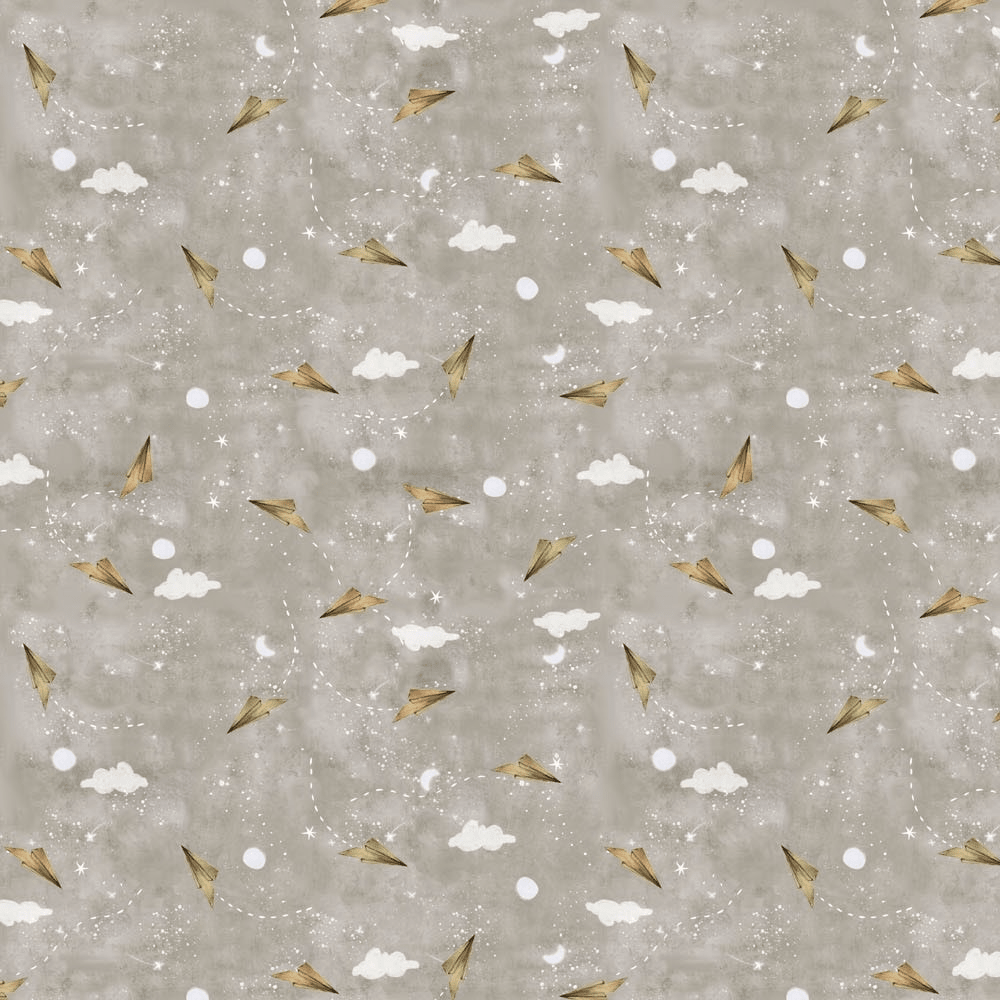 Great Journey Paper Planes Taupe - 90788 - 14 - FIGO Fabrics - Nebraska Quilt Company - F08754