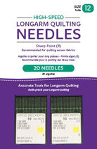 Handi Quilter High Speed Size 12 Sharp Point (R) Needles - 20 Count - Nebraska Quilt Company - AQM13250-2