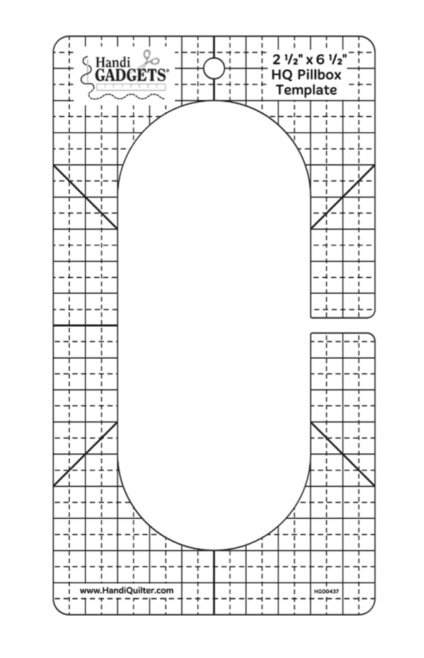 Handi Quilter Pillbox Template 2.5" x 6.5" - Nebraska Quilt Company - Handi Quilter Pillbox Template 2.5" x 6.5"