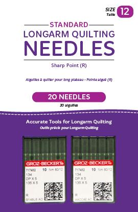 Handi Quilter Standard Size 12 Sharp Point (R) Needles - 20 Count - Nebraska Quilt Company - Handi Quilter Standard Size 12 Sharp Point (R) Needles - 20 Count