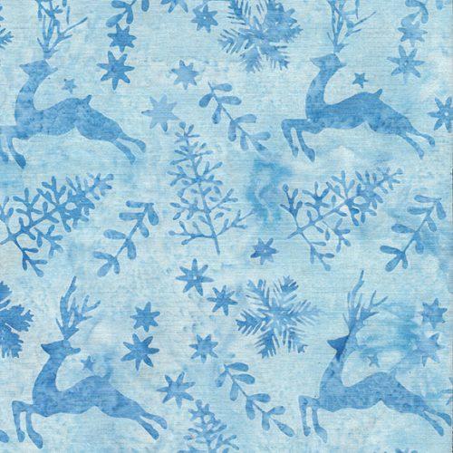 Let It Snow Deer Blue Sky - 122215510 - Island Batik - Nebraska Quilt Company - F04679