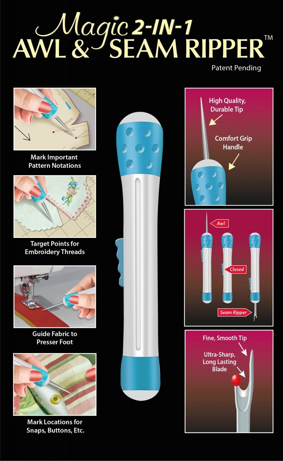 Magic 2 in 1 Awl and Seam Ripper - Nebraska Quilt Company - N02192
