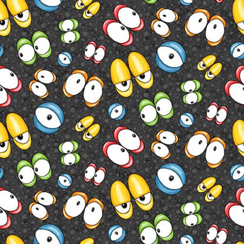 Monster'ocity Eyes Glow Black - MONSTEROCITY Q1232G - 99 - Henry Glass & Co. - Nebraska Quilt Company - F06410
