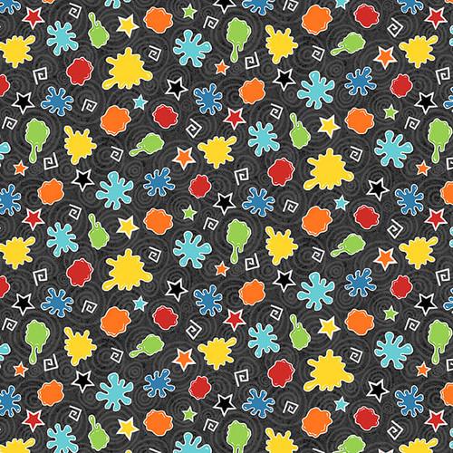 Monster'ocity Splat Glow Black - MONSTEROCITY Q1237G - 99 - Henry Glass & Co. - Nebraska Quilt Company - F06415