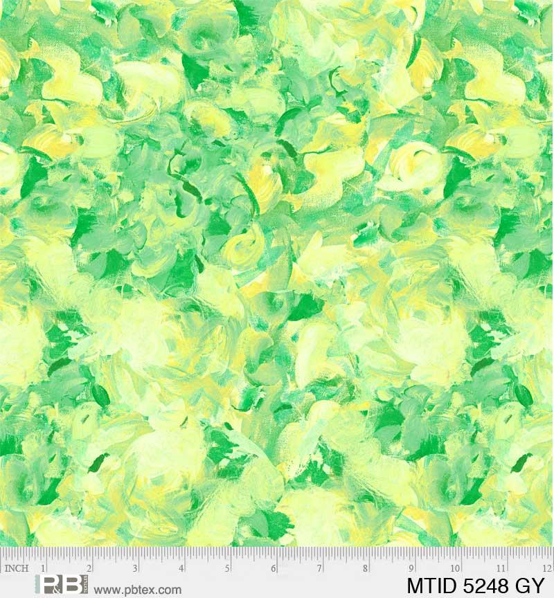Moon Tide Splotches Brush Strokes Green - MTID 5248 GY - P & B Textiles - Nebraska Quilt Company - Moon Tide Splotches Brush Strokes Green - MTID 5248 GY - P & B Textiles