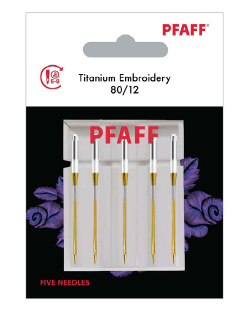 Pfaff Titanium Size 80/12 Needles 5 Pack 821208096 - Nebraska Quilt Company - Pfaff Titanium Size 80/12 Needles 5 Pack 821208096