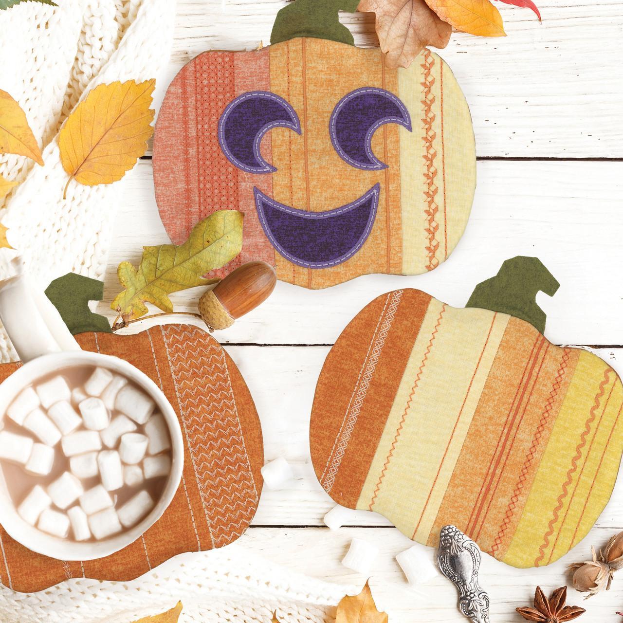 Pumpkin Patch Mug Rugs Machine Embroidery CD - Nebraska Quilt Company - PUB01293