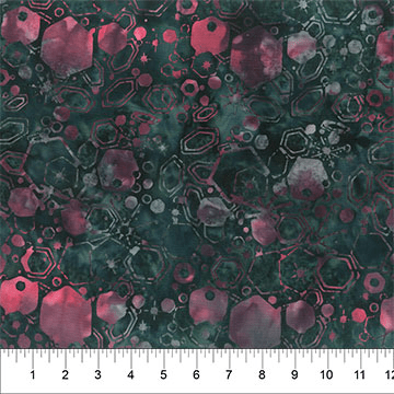 Quilting Is My Voice Hexy Bursts Dark Green - 83142 - 79 - Banyan Batiks - Nebraska Quilt Company - F04188