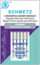 Schmetz Chrome Microtex Needle 5ct Size 60/8 - Nebraska Quilt Company - N01622