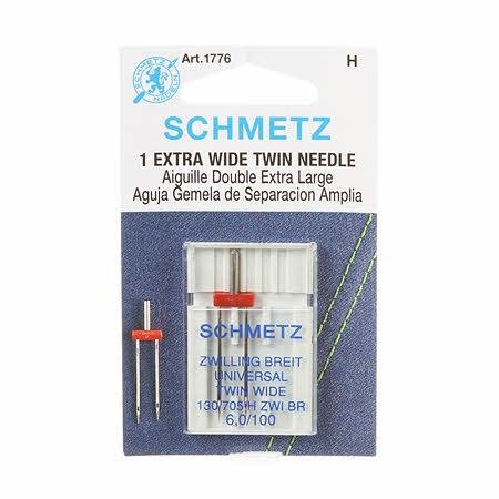 Schmetz Extra Wide Twin Machine Needle 6.0/100 1ct - Nebraska Quilt Company - N15243