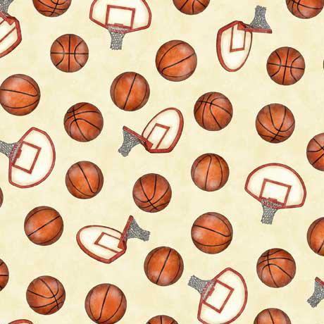 Slam Dunk Packed Basketballs and Hoops Light - 30016 - E - QT Fabrics - Nebraska Quilt Company - F04576