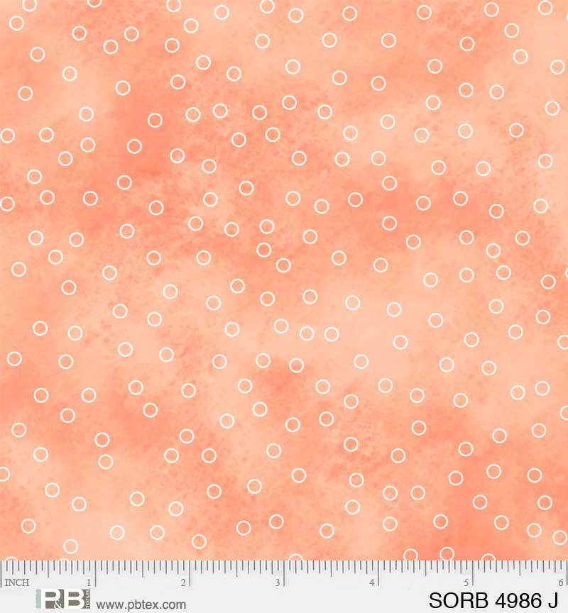 Sorbet Circles Peach - SORB 4986 J - P & B Textiles - Nebraska Quilt Company - F06695