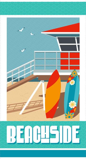 Surf's Up Beach Panel 44" x 24" - Nebraska Quilt Company - PAN04402