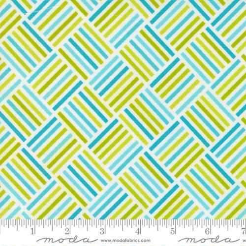 Sweet And Plenty Line Pattern Limeade Blue - 22455 32 - Moda Fabrics - Nebraska Quilt Company - Sweet And Plenty Line Pattern Limeade Blue - 22455 32 - Moda Fabrics