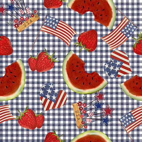 Sweet Land of Liberty Picnic Plaid - 3SWEETLANDLI - 21663 - N - 3 Wishes Fabrics - Nebraska Quilt Company - F04283