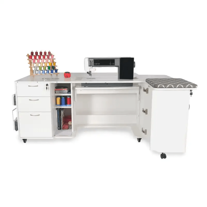 Sydney Hydraulic XL Sewing Cabinet Ash White - Nebraska Quilt Company - SCK4711XL