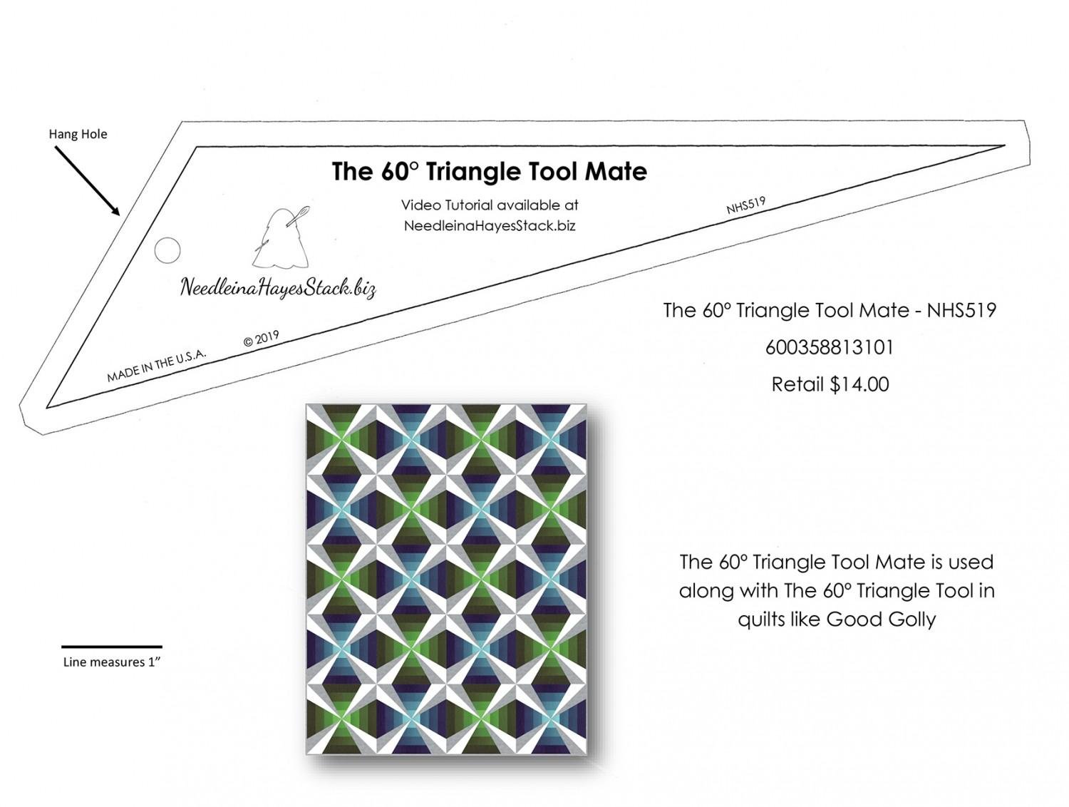 The 60 Degree Triangle Tool NHS519 - Nebraska Quilt Company - N15541