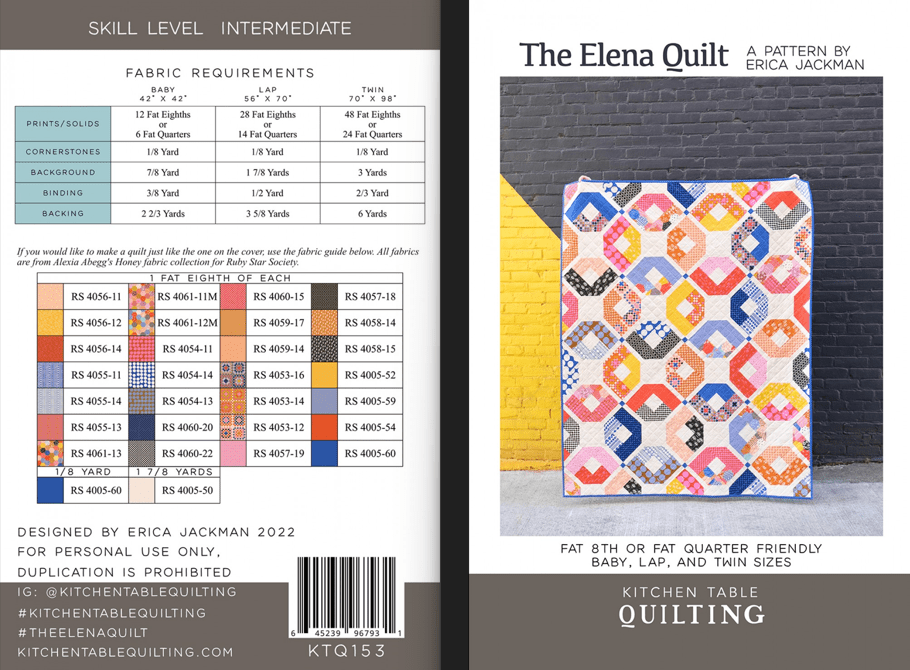 The Elena Quilt Pattern - Nebraska Quilt Company - PUB03779